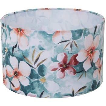 Stamped Velvet Flowers Cylinder Lamp Shade- Ø40x25cm, Para Bombilla E-27