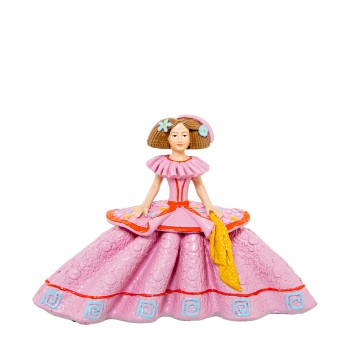 Figura In Resina Menina Rosa 20x10x14cm