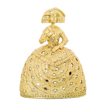 Figura Menina 22cm Resina Dorada 17,5x12,5x22cm