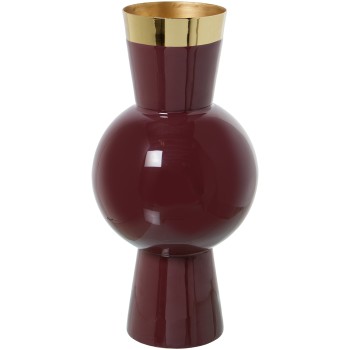 Vaso Metal Esmaltado Violeta/dourado_15x32cm