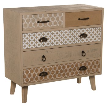 Commode En Bois Avec 5 Tiroirs- 80x35x76cm