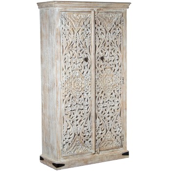 Armario Madera Mango Decorado C/2 Puertas 100x40x180cm