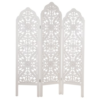Biombo Madera 3 Paneles Blanco Decapé 135x2x184cm, Madera: Dm