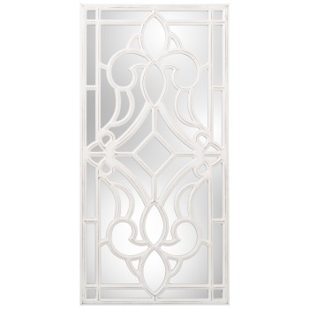 Retablo Madera Calado C/espejo Blanco Decapé 40x80x1,4cm, Madera: Dm
