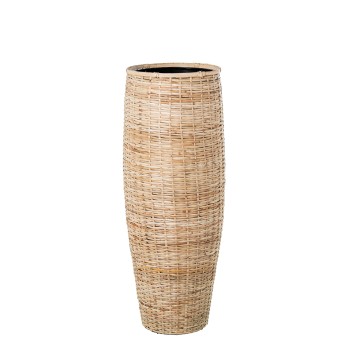Vase En Fer Finition Osier_ø26x73cm