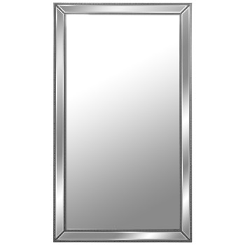 Silver Eucalyptus Wood Wall Mirror- 90x3x160cm, Int: 73,5x144cm