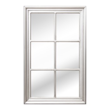 Miroir Mural En Bois D´eucalyptus Argenté 70x4x110cm