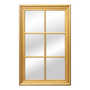 Miroir Mural En Bois D´eucalyptus Doré 70x4x110cm