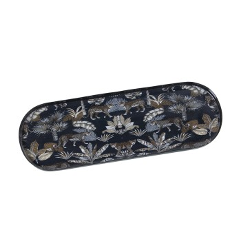 Bandeja Metal Esmaltado Leopardos 31x11x1cm