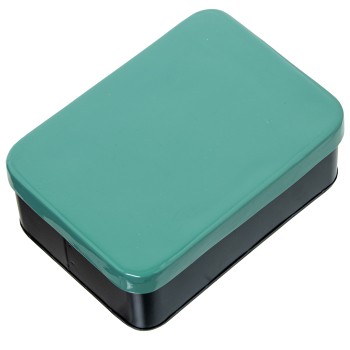 Green Metal Enamelled Box_18x13x5,5cm