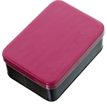 Dark Pink Enamelled Metal Box_18x13x7cm
