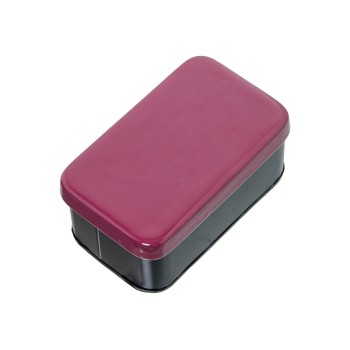 Dark Pink Enamelled Metal Box_14x8,5x6,5cm