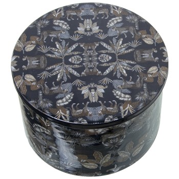 Enamelled Metal Box-leopards_22x14,5cm