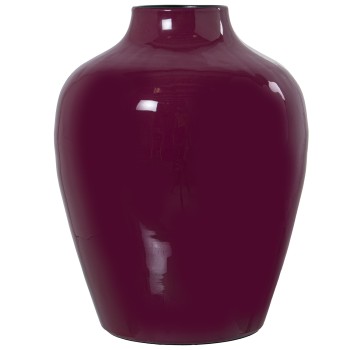 Vaso Metallo Smaltato Rosa Scuro_21x28cm