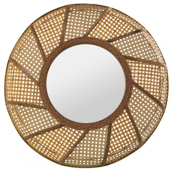 Espejo Bambu/mimbre Natural Ø62x8cm Int:ø29cm