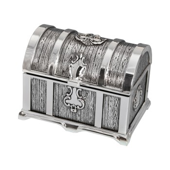 Silver Lacquered Metal Jewelry Box 11x8x7cm