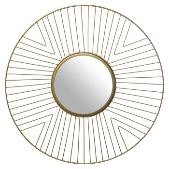 Golden Metal Mirror - 50x50cm- Ø50x1,2cm, Int