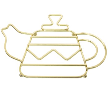 Golden Metal Trivet Teapot- 27x19x1,7cm