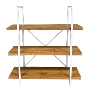 Scaffale C 3 Ripiani Legno/ Metallo Bianco
