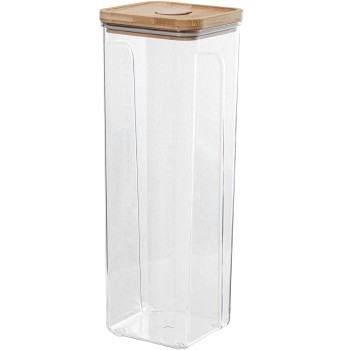 Bote Cocina Acrílico 2300ml C/tapa Bambú 11x11x31cm