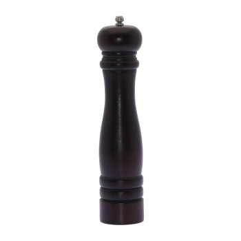 Dark Brown Wooden Pepper Mill Ø5,5x25cm, Rubber Wood