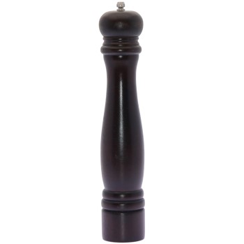 Dark Brown Wooden Pepper Mill Ø6x30cm, Rubber Wood