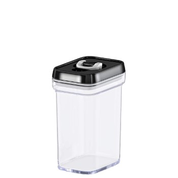 Bocal Hermétique Carré Acrylique Couvercle Noir 1000ml