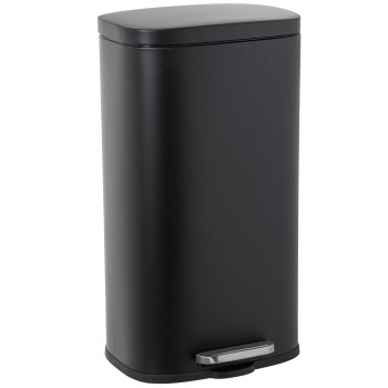 Papelera Acero Inoxidable 30l. C/pedal Negra 34x30x64cm