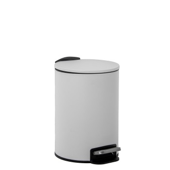 Papelera Acero Inoxidable 3l. C/pedal Blanca Ø17x25cm