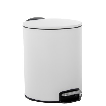 Papelera Acero Inoxidable 5l. C/pedal Blanca Ø20x26cm