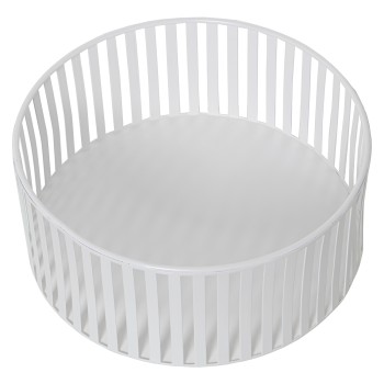Portafutta Rotonda In Metallo - Bianco- Ø22x9cm