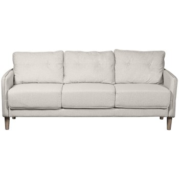 Sofá 3 Plazas Poliéster Crudo C/patas Madera De Caucho 189x75x86cm Alt. Asiento:46cm