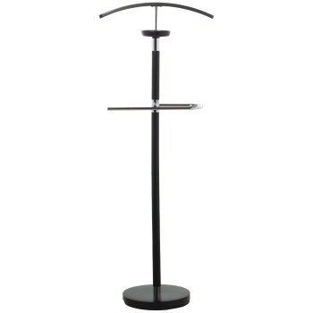 Galán Metal/madera Negro/cromado 40x30x115cm, Madera De Caucho
