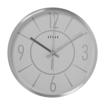 Horloge Murale En Aluminium - 30cm - Mouvement Des Secondes Continu- Ø30x4,5cm-pila:1xaa(no Inclui