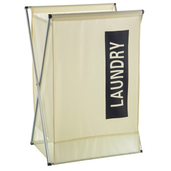 Portarropa Aluminio/poliésterblanco/negro 45x32x71cm, Alum.50%+poli.50%