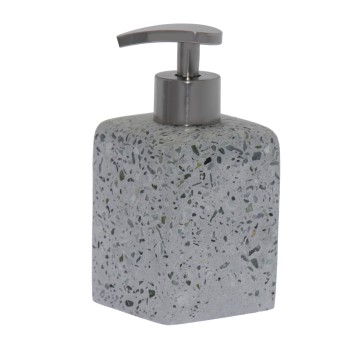 Distributore Di Sapone In Resina Grigia Con Macchie 7x7x14,5cm