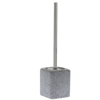 Porta Scopino Wc In Resina Grigia Con Macchie 10x10x41cm