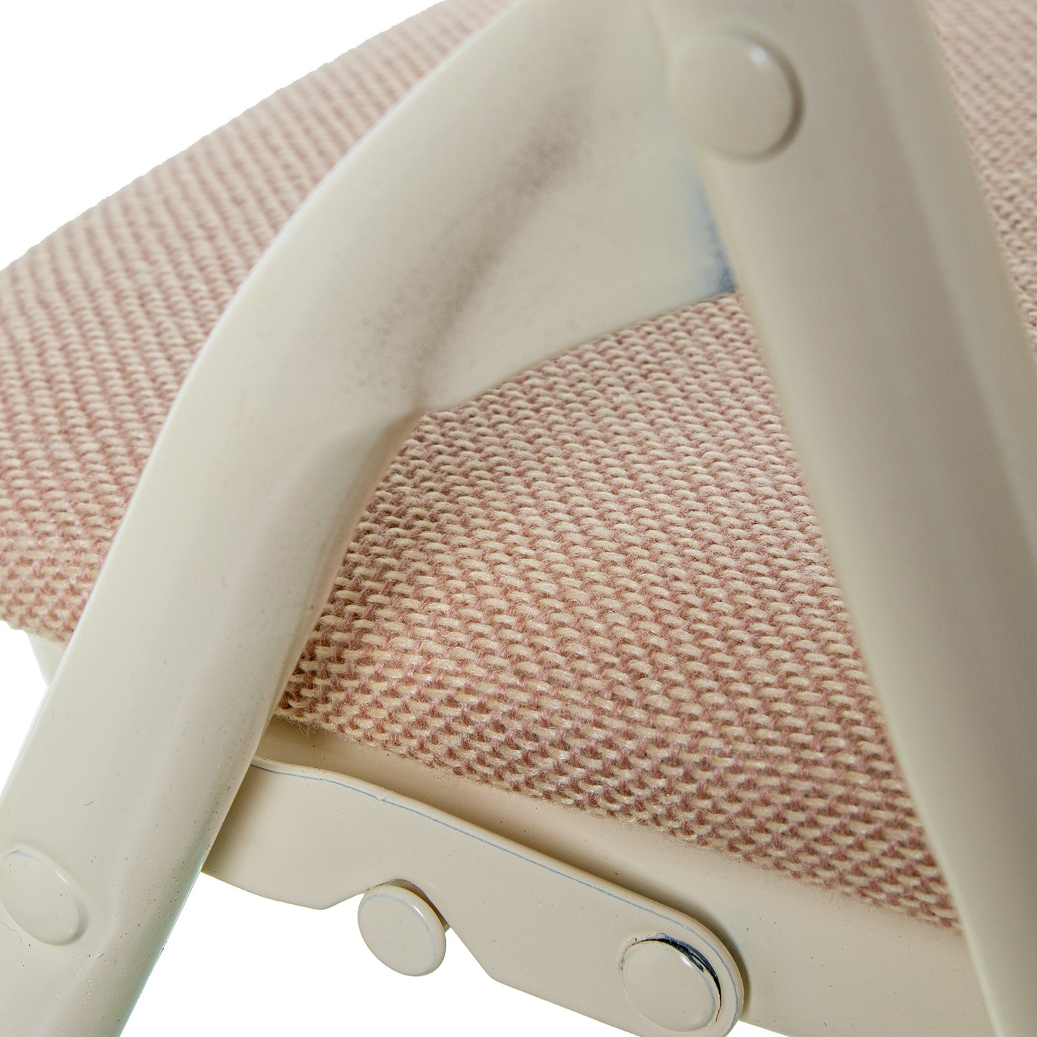 Silla Plegable Metal Blanco Tela Beige 44x47x80cm Alt.asiento:45cm ...