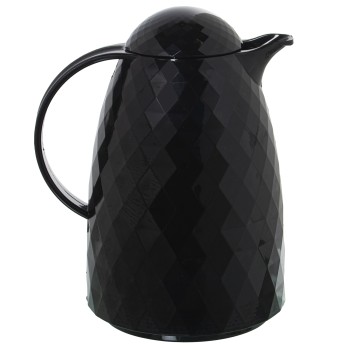 Black Polypropylene/glass Thermos Jug Bpa Free 1l- _19x15x24cm