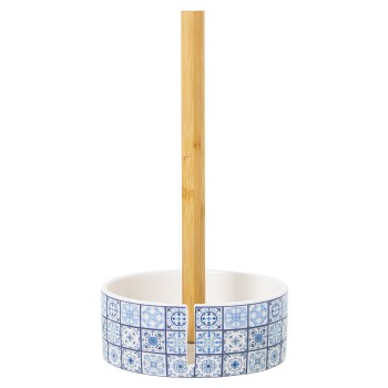Wooden With Ceramic Base Paper Towel Holders Ø14x32cm