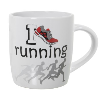 Mug Cerámica Decorado Running Ø8x12x9,5cm, 375ml