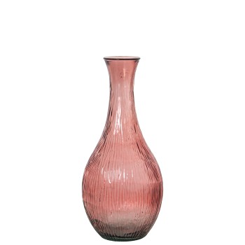 Jarrón Vidrio Reciclado 75cm Rosa Ø32x75cm Boca:ø15/ø8cm