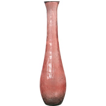 Vase Rose En Verre Recycle- _ø25x100cm Boca:ø15/ø8cm