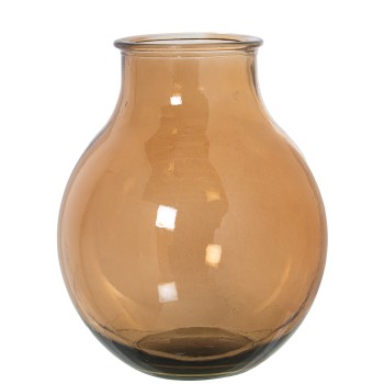 Jarrón Vidrio Reciclado 36cm Marrón Ø29x36cm Boca:ø12,5cm