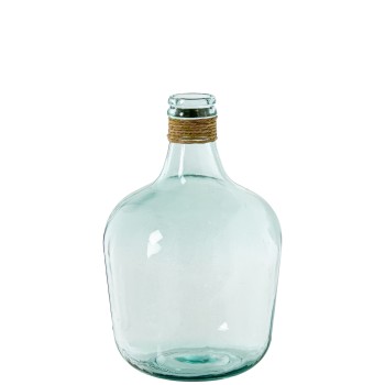 Jarrón Vidrio Reciclado 43cm Transparente C/enea Ø30x43cm, 12l