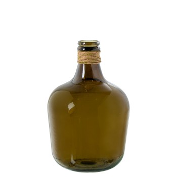 Brown Glass Vase W/rope Ø30x43cm, 12l
