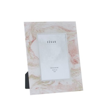 Marble And Golden Glass Photo Frame - 10x15cm- Ext:13x18cm