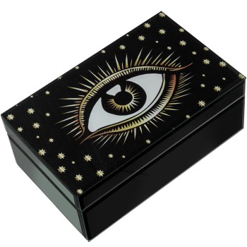 Joyero Cristal Negro Ojo 21x13x8,5cm