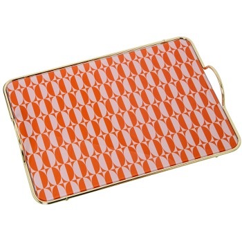 Bandeja Metal/cristal Ovalos 35x20x5cm