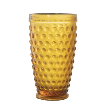 Vaso Alto Cristal Mostaza 400ml Esferas Ø8,5x15cm, Apto Lavavajillas